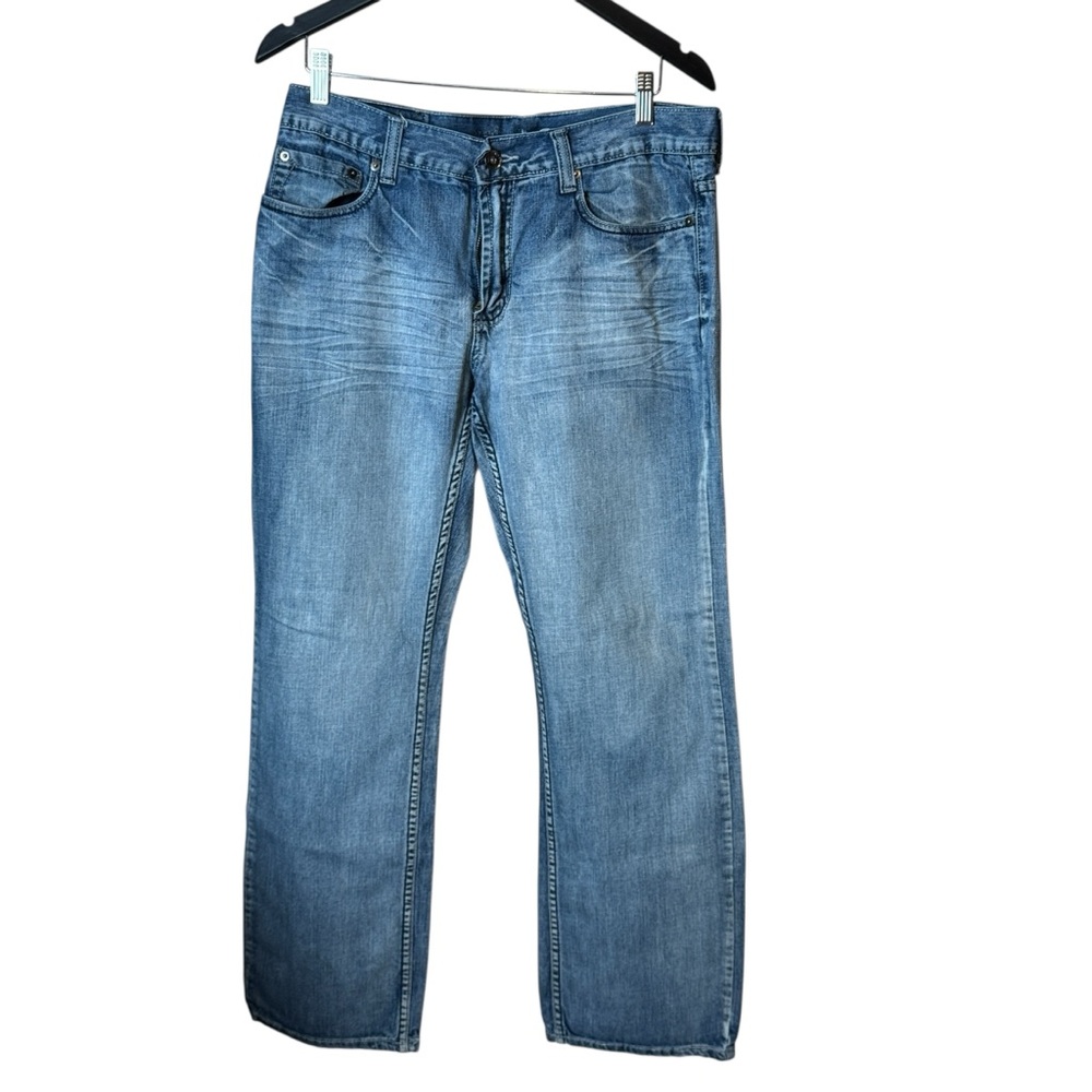 Urban Pipeline Slim Straight Mens Jeans 34x32 Distressed Y2K Style Vintage Denim